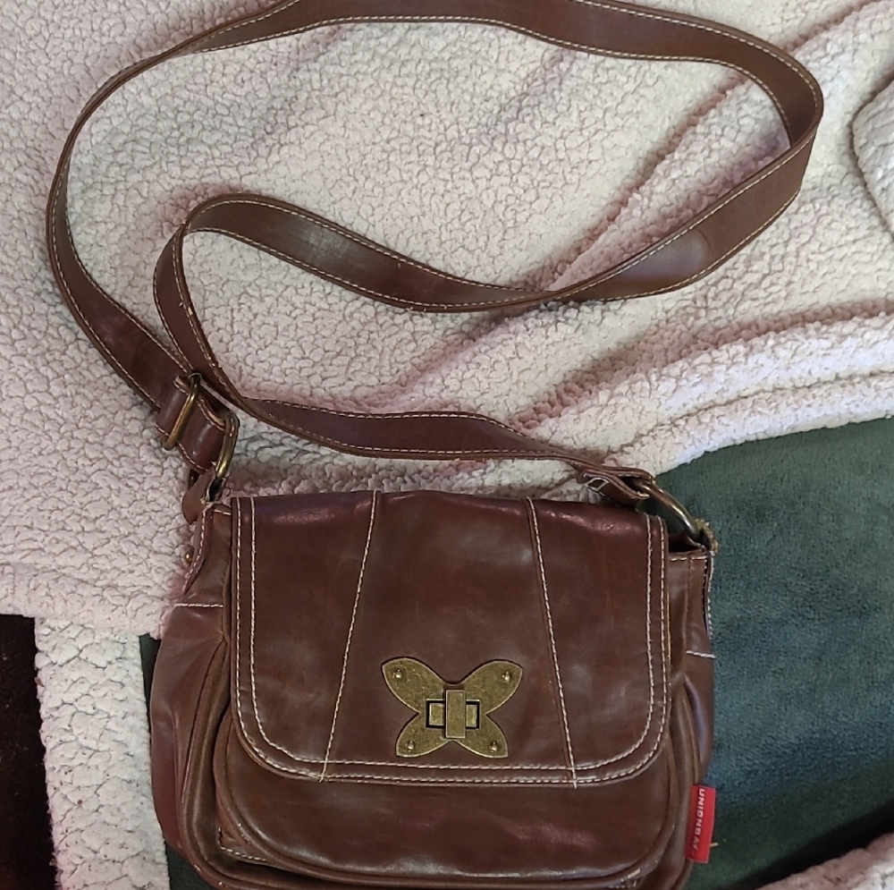 Unionbay Brown Leather Crossbody Bag